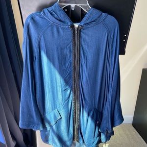 Life in Progress Hooded Chambray Poncho